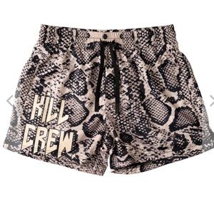 Kill Crew MUAY THAI SHORTS (MID THIGH CUT) SNAKE - BLACK / CREAM
